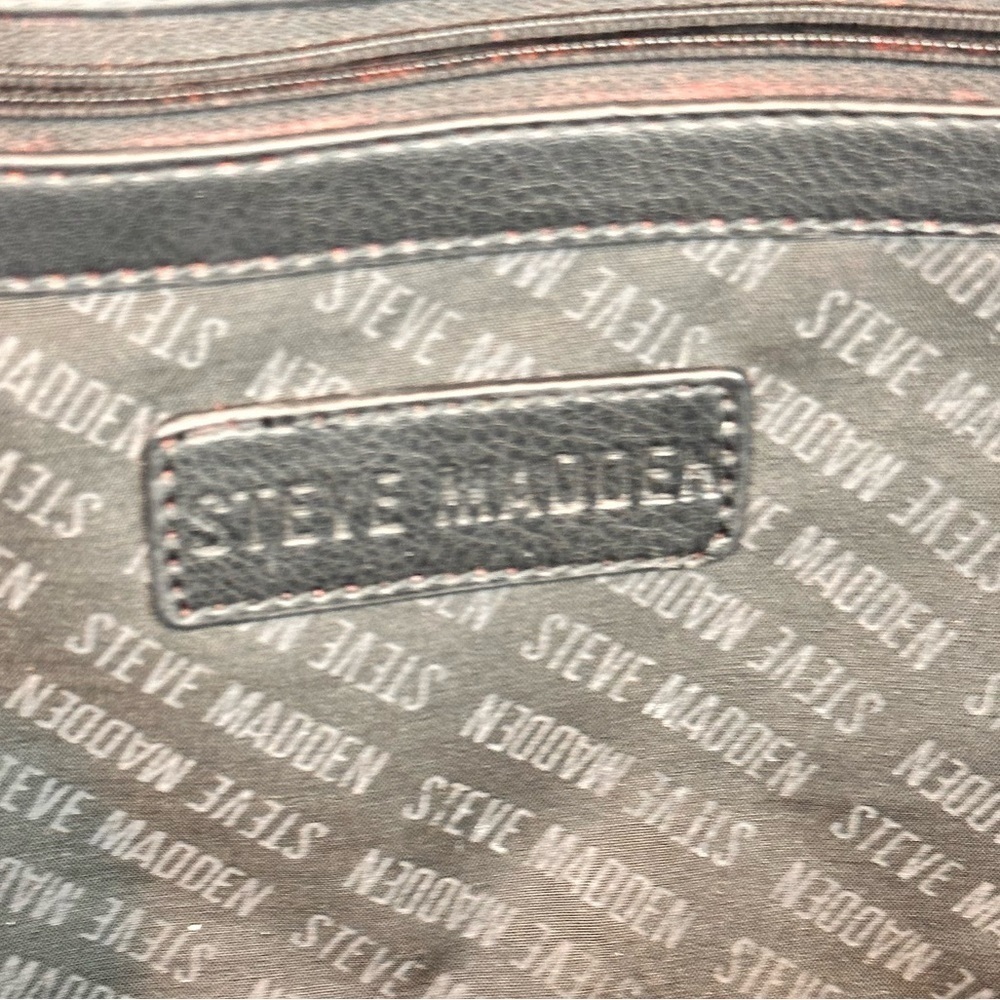 Steve Madden Backpack Multi Zipper Black Yellow Adjustable Strap Purse Bag Tote - Picture 13 of 16